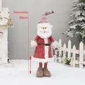 Babbo Natale telescopico in pile rosso con barba bianca, altezza di 66cm - Babbo Natale (Estendibile a 66cm)