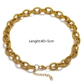 Detalle de eslabones de cadena de cuerda dorada de 13 mm con cierre de langosta y extensión - Collar 40+5cm / Dorado