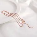 Rose gold S925 sterling silver box chain necklace with lobster clasp and adjustable bead - Rose Gold Universal Box Chain