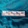 Transparent acrylic ring display stand with 8 slots and white padding for jewelry storage - 8 Slots Brushed Base White Velvet 20*4.5CM