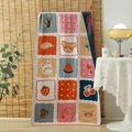 Quilted cotton towel blanket with colorful cartoon patchwork and fruit patterns - 75*150cm / Cookie Bear