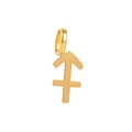 Minimalist gold titanium Sagittarius zodiac symbol pendant with a polished metallic finish - Sagittarius - Gold