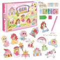DIY Gem Keychain Kit for Kids with 15 Mermaid and Unicorn shapes and crafting tools - Aliens Space Style (SK8019)