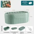 Green 36-grid press-type ice cube tray set with storage box and scoop for freezer - Press Style Green 1 Layer 36 Grids with Box and Scoop