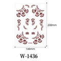 Waterproof henna lace tattoo sticker in reddish brown floral pattern model W-1436 - Deep Red Floral Pattern (W-1436S)