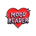 Spilla a cuore punk rosa con scritta MOOD READER con finitura vibrante rossa e rosa - Stile Mood Reader (QHXZ2233) / Rosso