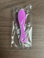 Single purple silicone finger toothbrush for pets with fine bristles in polybag - Single Pack/OPP Bag / Purple