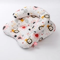 U-shaped cotton nursing pillow featuring cartoon lion and elephant patterns in beige - Elephant & Lion Pink