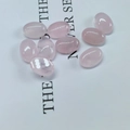 Set of 8 oval rose quartz cabochons with polished light pink finish for jewelry making - 6*8mm / Rose Quartz