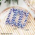 6-piece set of blue and white glitter candy cane ornaments in 13cm display box - Blue
