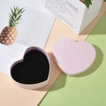 Portagioie rosa a forma di cuore con interno in velluto nero per orecchini e anelli - 11.5*10*4.2cm / Rosa