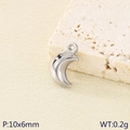 Silver stainless steel crescent moon pendant for DIY jewelry, size 10x6mm and 0.2g - Steel Color Moon Style(KLJ10068-Z)