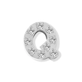 Silver letter Q pendant charm with shimmering cubic zirconia micro-pave setting - Letter Q - Steel Color