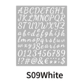 Detail von 1-Zoll wasserdichten weißen Vinyl-Buchstaben, Zahlen und Sonderzeichen-Sticker - Weiß