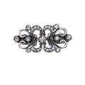 Vintage silver rhinestone butterfly sweater clip with crystal inlay on white background - Floral Style-Antique Silver (With Clips)