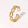Gold Continuous Hollow Heart Style (JR408-G7)