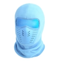 Dettaglio della maschera da bici blu con filtro dell'aria in silicone e occhiali - L / Azzurro