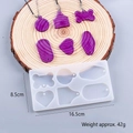 Silicone mold for DIY resin earrings featuring heart and round geometric wood grain textures - 60-744 (Bone Star Shape)