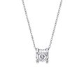 Minimalist S925 sterling silver necklace with a brilliant round zircon pendant on white background - Minimalist Geometric Zirconia Necklace (XD500)