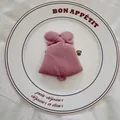 Pink velvet bell ornament with bow for DIY Christmas decor, size 9.5cm x 8cm - Bell-03 (Pink)