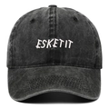 Vintage washed dark grey baseball cap with white ESKETIT 3D embroidery on front - Black