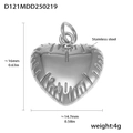 Silver stainless steel heart pendant with measurements 16mm x 14.7mm and 4g weight - D121-Steel 3D Heart