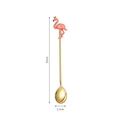 Cucchiaio da dessert in acciaio inox dorato con fenicottero, lunghezza di 19 cm - Cucchiaio Fenicottero / Oro
