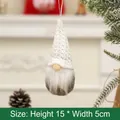 Gnomo di Natale lavorato a maglia bianco e grigio, decoro sospeso da 15 cm - Bianco Stile A