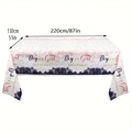 Gender reveal party tablecloth with pink and blue teddy bear design, size 130x220cm - Ink Style Gender Reveal Tablecloth / Rectangle