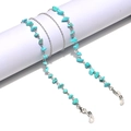 Fashionable turquoise and silver chain eyewear strap for reading glasses and sunglasses - Silver