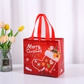 Red Christmas non-woven gift bag with Merry Christmas text and Santa Claus patterns - Red Christmas Sock