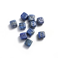 Lapis lazuli 15mm gemstone dice set of 10 pieces on white background for DIY crafts - Lapis Lazuli