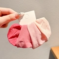Set of four gradient pink fabric hair scrunchies on card for high ponytail styling - Set of 4 / Pink