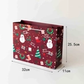 Burgundy Christmas paper gift bag with snowman design, size 32cm x 11cm x 25.5cm - Merry Christmas Gift Bag - Large