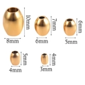 Golden oval stainless steel beads for DIY jewelry making in five different sizes - 3x4mm (Hole 1.5mm) / Gold