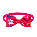 Pet Halloween bow tie in rose red with ghosts and pumpkins pattern for cats and small dogs - Dark Pink Ghost Pumpkin