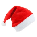 Klassieke rood-witte pluchen kerstmuts met witte rand en pompon voor gezellige kerstfeesten - Volwassene / Korte Pluche Volwassenen Rood