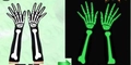 Luminous skeleton bone long gloves for Halloween party with green glow in the dark effect - XL / Luminous Bone Gloves