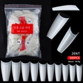 500 stuks witte half-cover nageltips, ballerina vorm in 10 maten voor manicure - Stijl 26 / 500 Stuks / Natuurlijke Kleur
