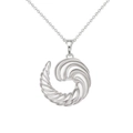 Silver twist spiral necklace with matching earrings in elegant polished finish - Spiral Pendant (P2239) / Platinum Necklace