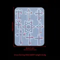 Transparent silicone mold for cross and star earrings with size measurements 114x86mm - Cross Earring Mold-ED#97