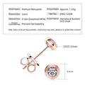 Elegant S925 sterling silver snake stud earring in rose gold with a 3mm Moissanite stone - UFO Style (EMO-530R) / 925 Silver / Rose Gold K