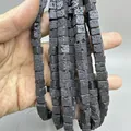 Perles de lave volcanique noire en forme de cube pour la création de bijoux DIY - 4x4mm (Environ 38cm Fil) / Pierre de lave