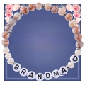 Handmade beaded bracelet for Grandma with natural stones and heart charm on gift card - To My Grandma