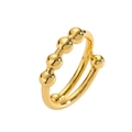 Minimalist double-layer gold-plated open ring with polished beads on a white background - Gold Style B (Four Beads Decor)