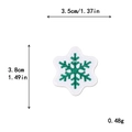 Green snowflake embroidered iron-on patch for DIY clothing, 3.5cm by 3.8cm size - 3.5x3.8cm / 11197-White Green Snowflake