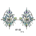 Iridescent AB resin gemstone body sticker set with bohemian patterns for rave parties - XT-22 AB Bohemian Jewel Sticker