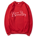 Roter Wine Tasting Is My Favorite Sport Hoodie mit weißem Weinglas-Grafikprint - Rot