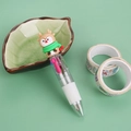 Mini 4-color Christmas ballpoint pen featuring a cute cartoon reindeer topper and clear barrel - Christmas Series 11-Reindeer