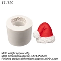 3D Christmas hat silicone mold for DIY candles and resin craft with finished product - Style 3 / Gray